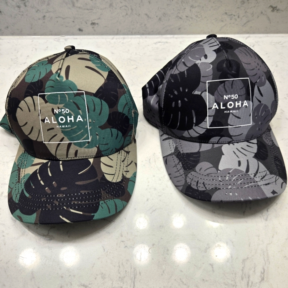 Aloha Hawaii Leaf Print Caps